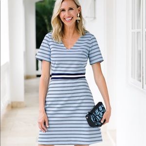 Stripe A line Ponte Dress by Draper James